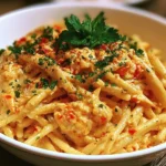 Delicious Cajun Crab Pasta with crab meat and spicy seasoning