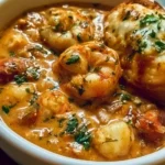 Creamy seafood and shrimp chili served in a bowl for a cozy night in