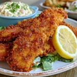 Crispy oven-fried catfish served with Southern remoulade sauce