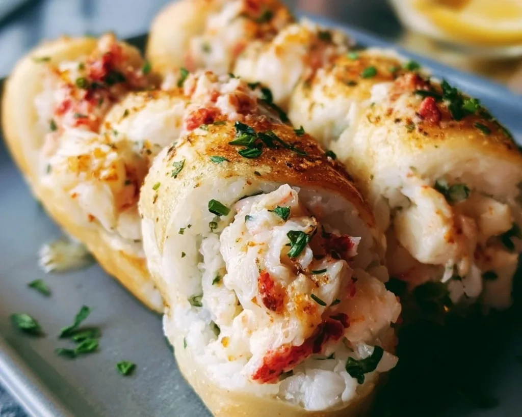 Easy crab roll with fresh crab meat and creamy dressing on a toasted bun
