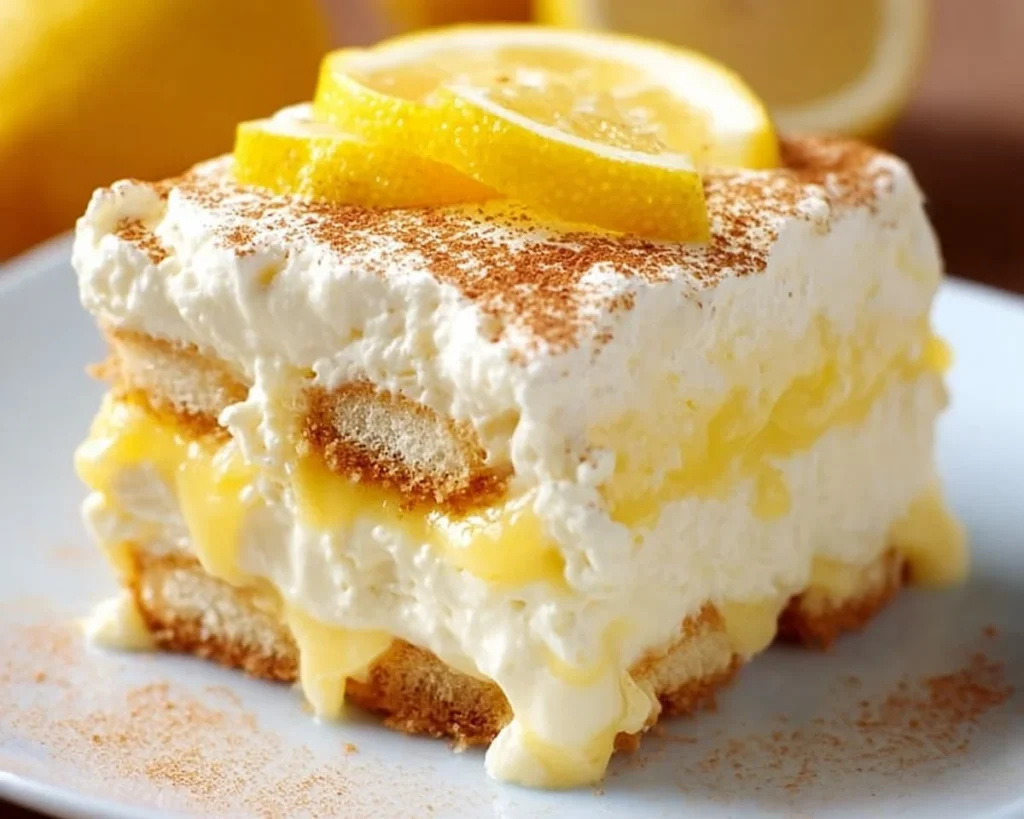 Delicious lemon tiramisu, a refreshing and creamy Italian dessert