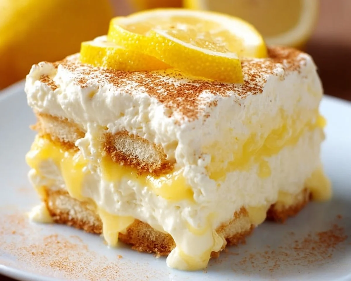Delicious lemon tiramisu, a refreshing and creamy Italian dessert