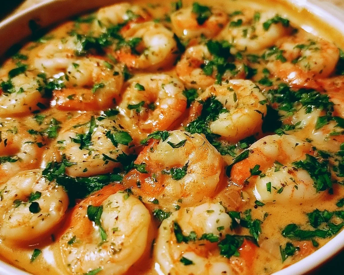 Delicious Marry Me Shrimp served in a bowl with fresh herbs and spices