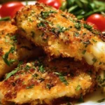 Parmesan Crusted Tilapia fillet served with vegetables