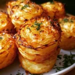 Savory Parmesan Rosemary Potato Muffins baked to golden perfection