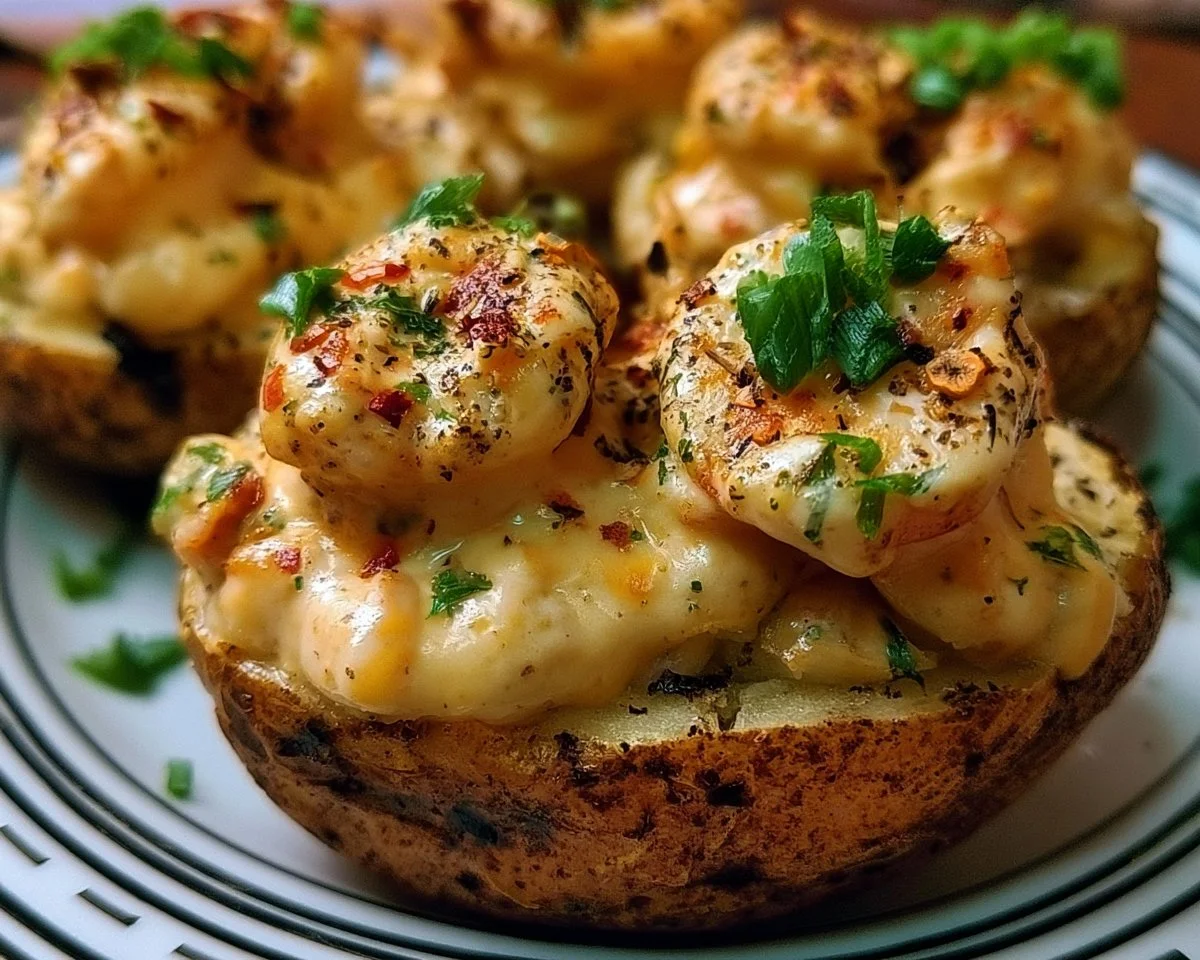 Delicious Seafood Stuffed Potatoes with Creamy Cajun filling