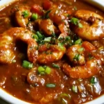 Delicious shrimp creole dish served with rice on a plate