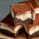 Delicious tiramisu brownies with chocolate and coffee flavor