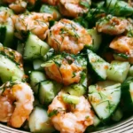 Cucumber Shrimp Salad with fresh ingredients served in a bowl