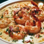 Delicious garlic shrimp cooked in creamy coconut milk with fresh herbs