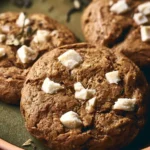 Hojicha white chocolate chunk cookies on a cooling rack