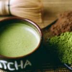 Japanese green tea varieties showcased in a vibrant showdown photo.