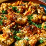 Delicious Moroccan Cauliflower with Tahini and Honey plated beautifully.