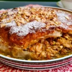 Delicious Moroccan Chicken Pie with spices and flaky crust.