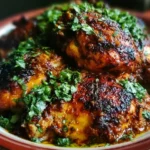 Moroccan Spiced Chicken garnished with fresh herbs and spices