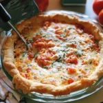 Homemade Tomato Pie with fresh tomatoes and herbs