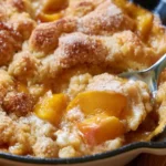 Classic Southern Peach Cobbler with fresh peaches and golden crust