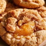 Delicious Peach Cobbler Cookies with fresh peaches and crispy topping