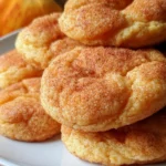 Freshly baked Peach Snickerdoodle cookies with peach and cinnamon flavors